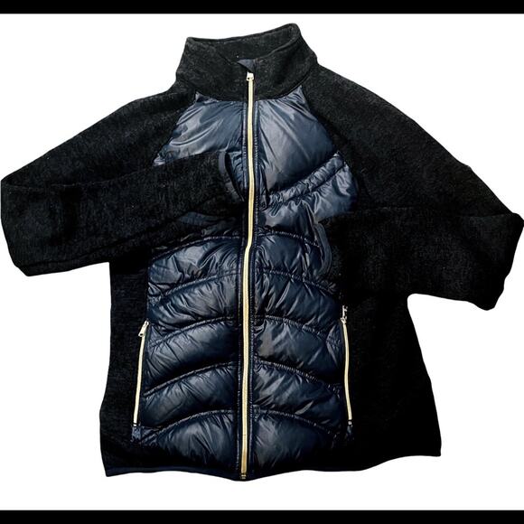 London Fog Down Filled Puffer Mixed Knit Jacket Womens Size S Gorpcore Outdoor - Picture 1 of 6